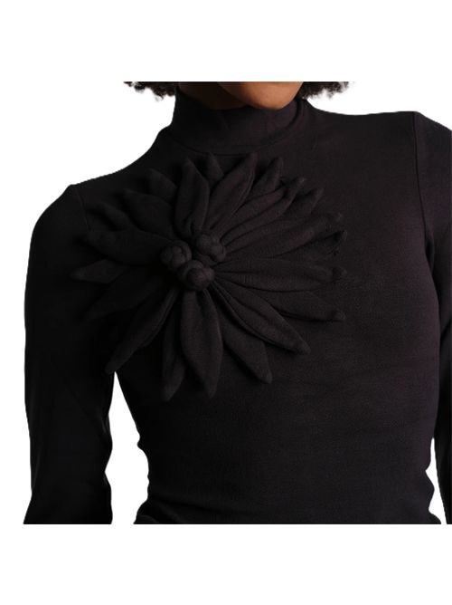 Maglia con fiore applicato FARM Rio | 360498L0002 BLACK